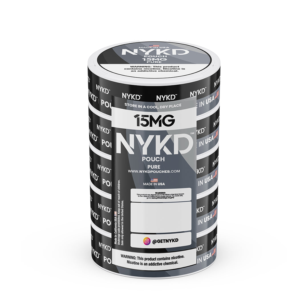 NYKD POUCH USA - Premium Nicotine Pouches - Pure | 5-Pack Sleeve