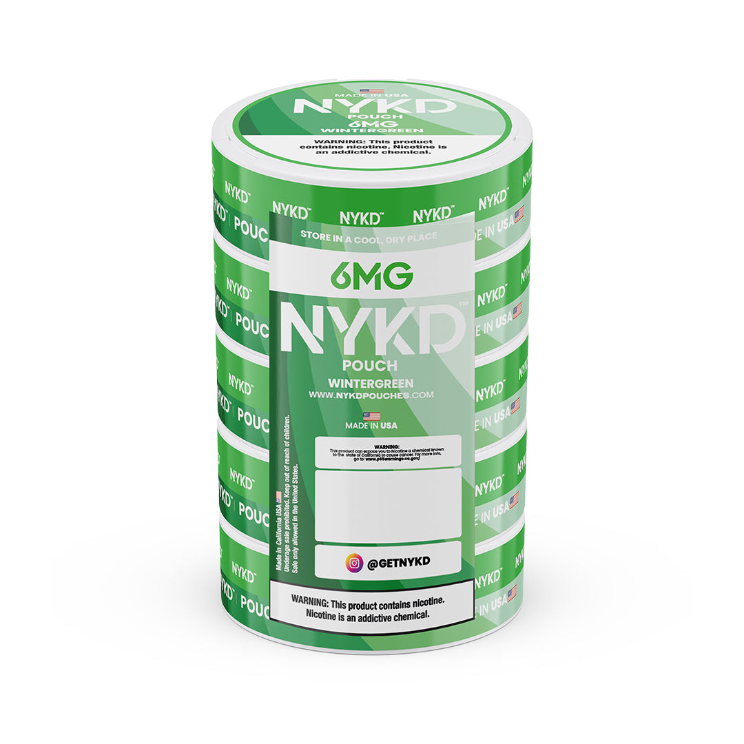 NYKD POUCH USA - Premium Nicotine Pouches - Wintergreen | 5-Pack Sleeve
