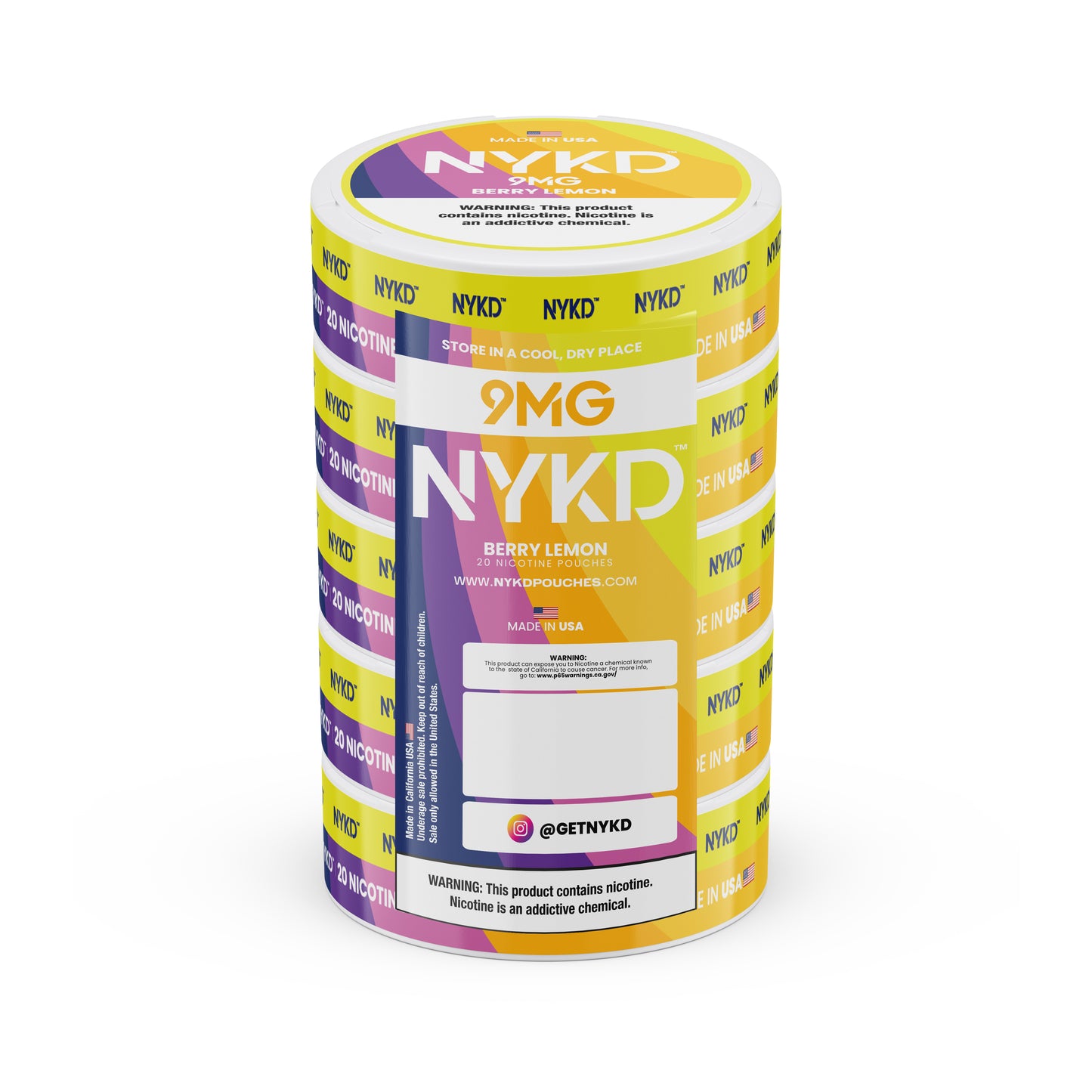 NYKD USA - Premium Nicotine Pouches - Berry Lemon | 5-Pack Sleeve