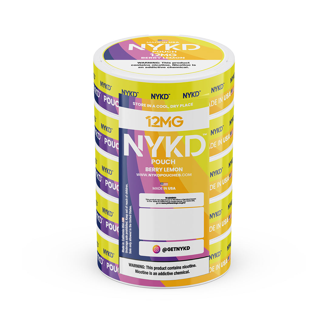 NYKD POUCH USA - Premium Nicotine Pouches - Berry Lemon | 5-Pack Sleeve