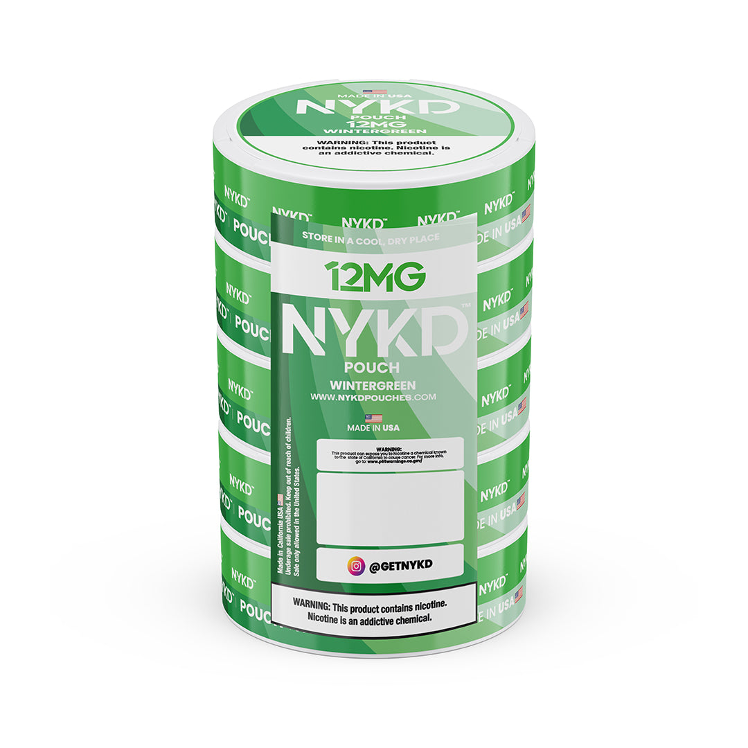 NYKD POUCH USA - Premium Nicotine Pouches - Wintergreen | 5-Pack Sleeve
