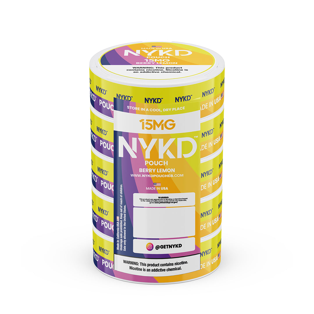 NYKD POUCH USA - Premium Nicotine Pouches - Berry Lemon | 5-Pack Sleeve