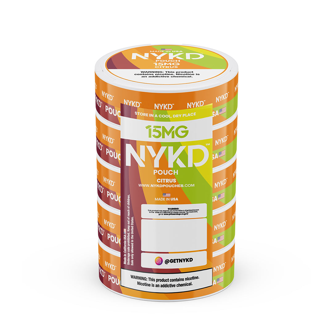 NYKD POUCH USA - Premium Nicotine Pouches - Citrus | 5-Pack Sleeve