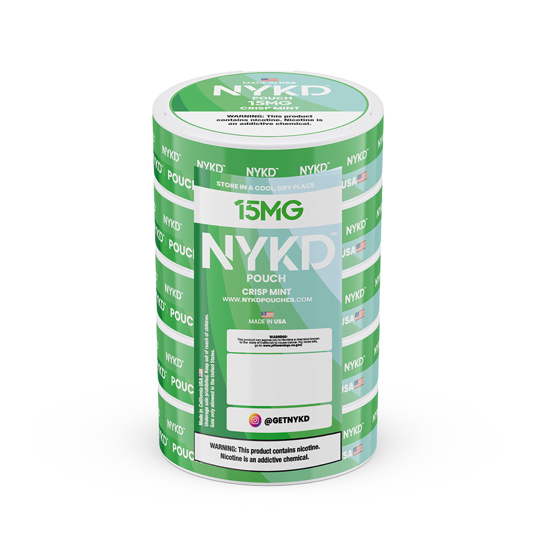 NYKD POUCH USA - Premium Nicotine Pouches - Crisp Mint | 5-Pack Sleeve