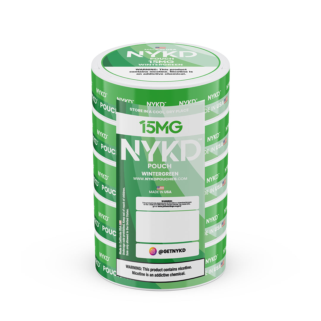 NYKD POUCH USA - Premium Nicotine Pouches - Wintergreen | 5-Pack Sleeve