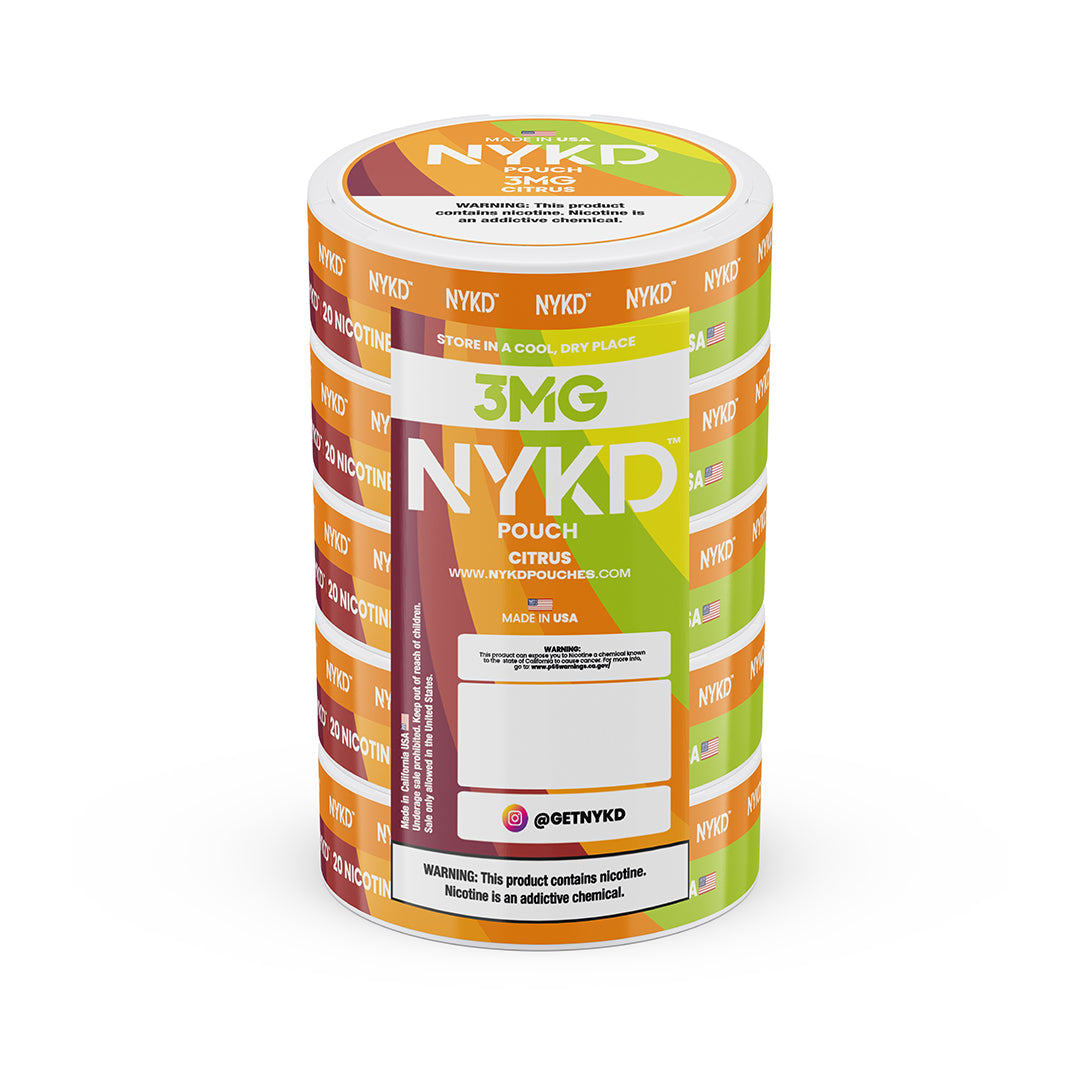 NYKD USA - Premium Nicotine Pouches - Citrus | 5-Pack Sleeve