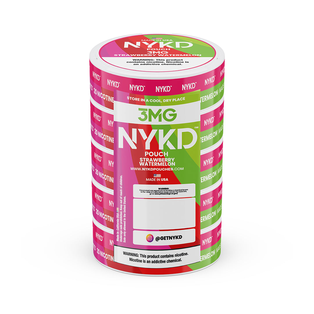 NYKD POUCH USA - Premium Nicotine Pouches - Strawberry Watermelon | 5-Pack Sleeve