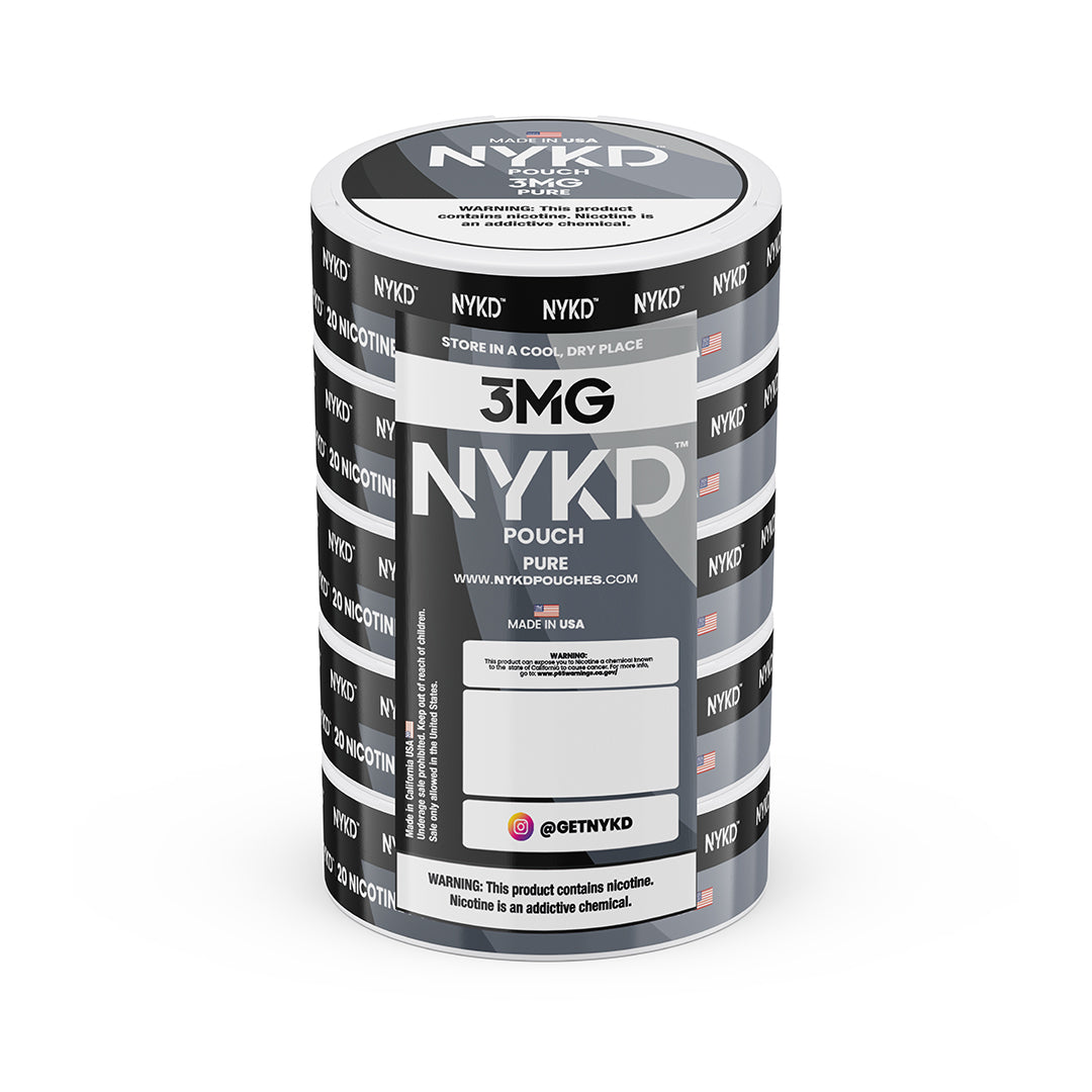 NYKD POUCH USA - Premium Nicotine Pouches - Pure | 5-Pack Sleeve