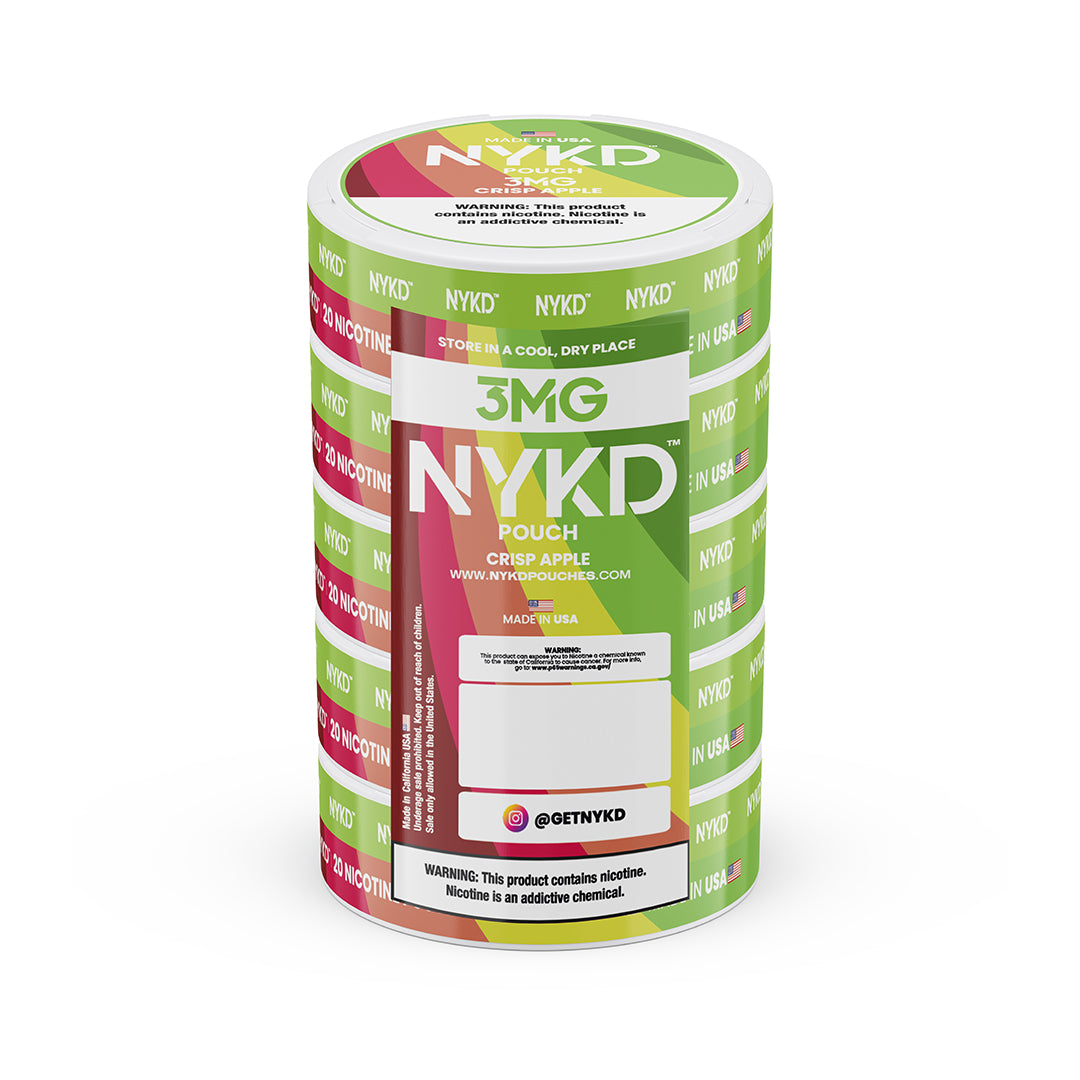 NYKD USA - Premium Nicotine Pouches - Crisp Apple | 5-Pack Sleeve