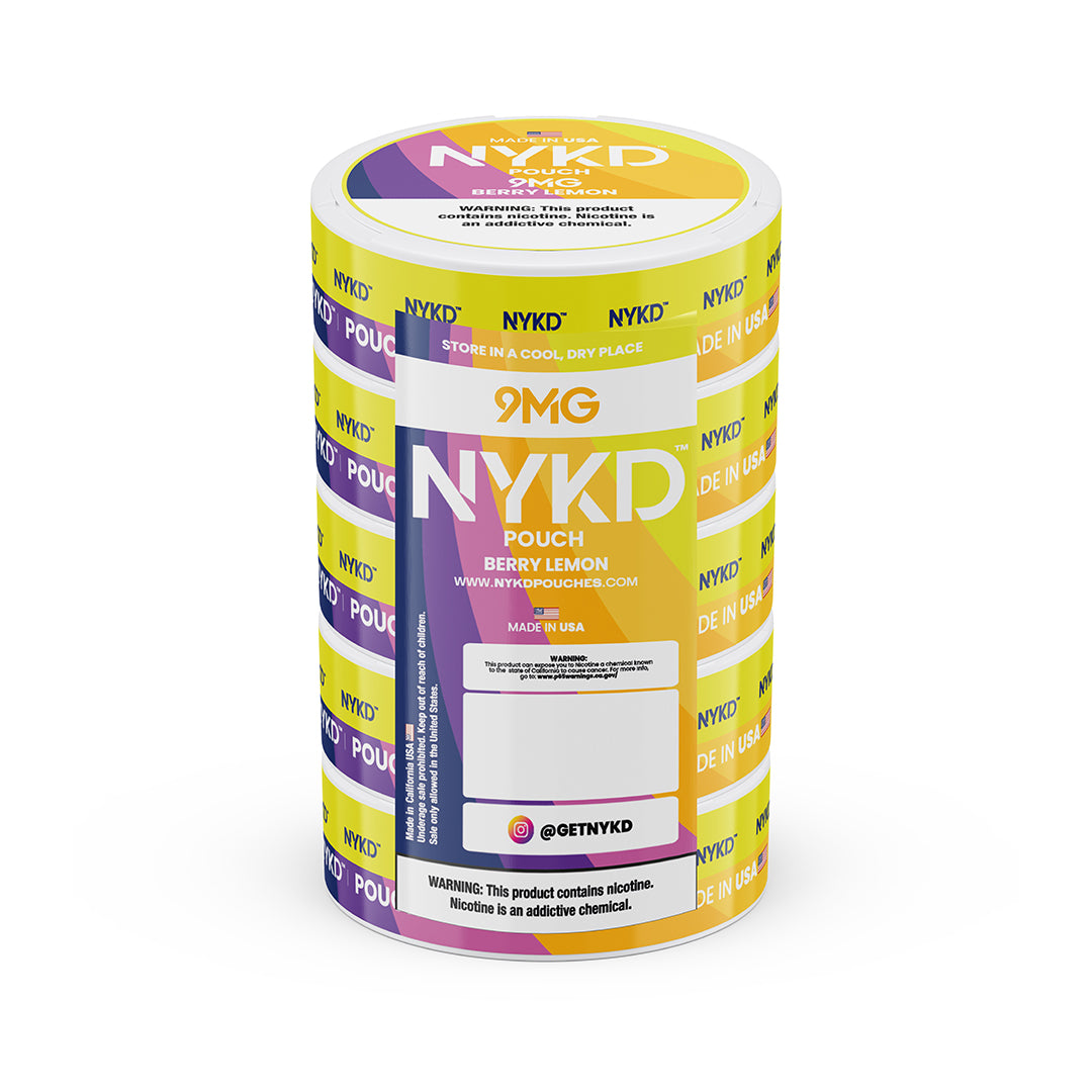 NYKD POUCH USA - Premium Nicotine Pouches - Berry Lemon | 5-Pack Sleeve NYKD Pouches NYKD POUCH USA - Premium Nicotine Pouches - Berry Lemon | 5-Pack Sleeve NYKD Pouches