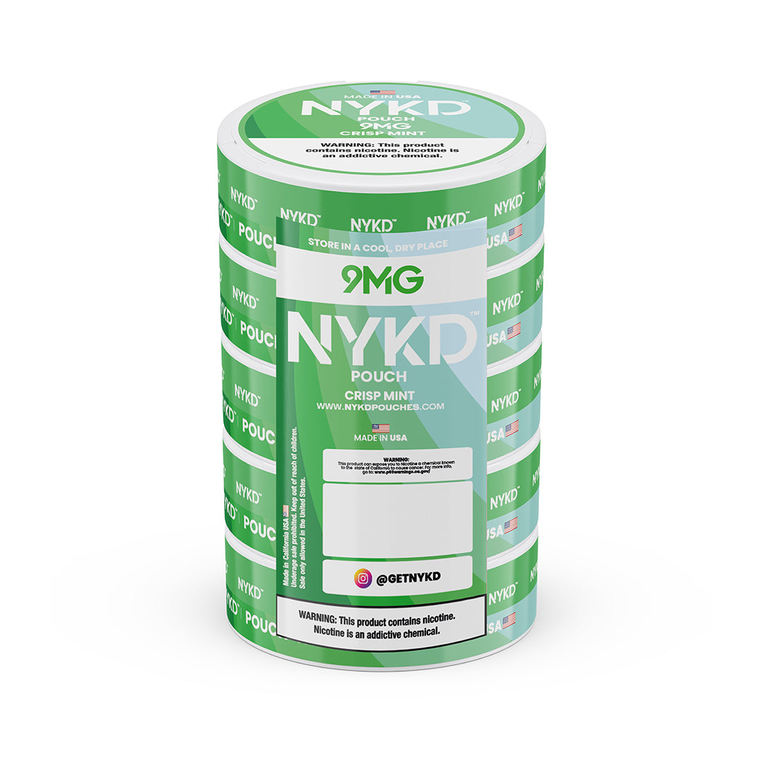 NYKD POUCH USA - Premium Nicotine Pouches - Crisp Mint | 5-Pack Sleeve